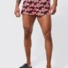Fighter Man Print Swim Shorts