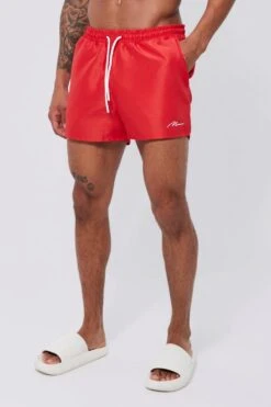 Man Signature Short Length Swim Shorts