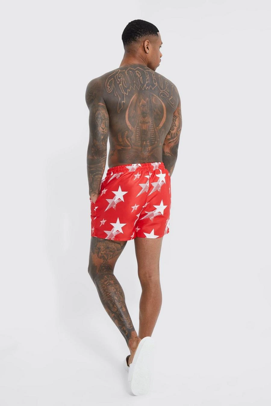 Short Length Star Split Hem Swim Shorts 2 Short Length Star Split Hem Swim Shorts - Image 2