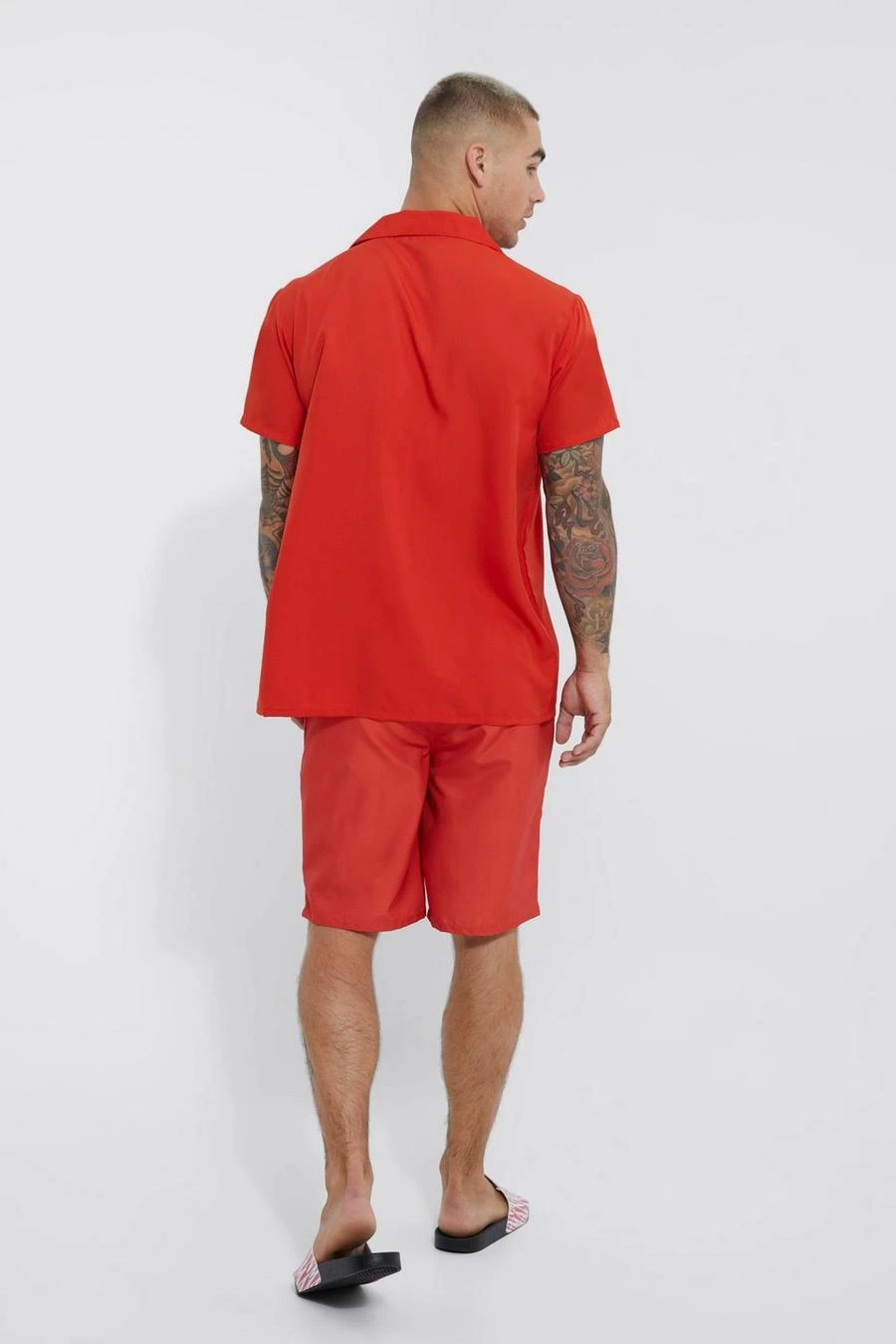 Short Sleeve Revere Plain Shirt & Short Swim Set 2 Short Sleeve Revere Plain Shirt & Short Swim Set - Image 2