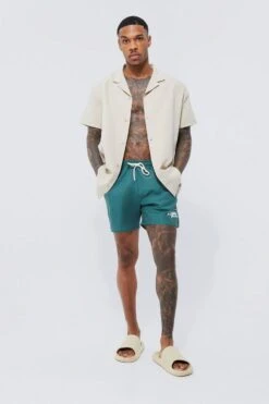 Short Sleeve Ofcl Panel Shirt And Swim Set