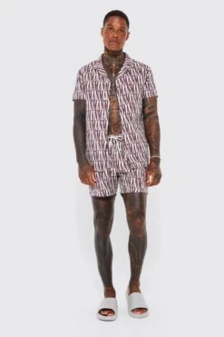 Short Sleeve Monogram Shirt And Swim Short
