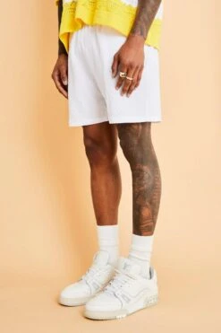 Mid Length Seersucker Swim Shorts