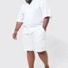 Plus Short Sleeve Revere Plain Shirt & Short Swim Set